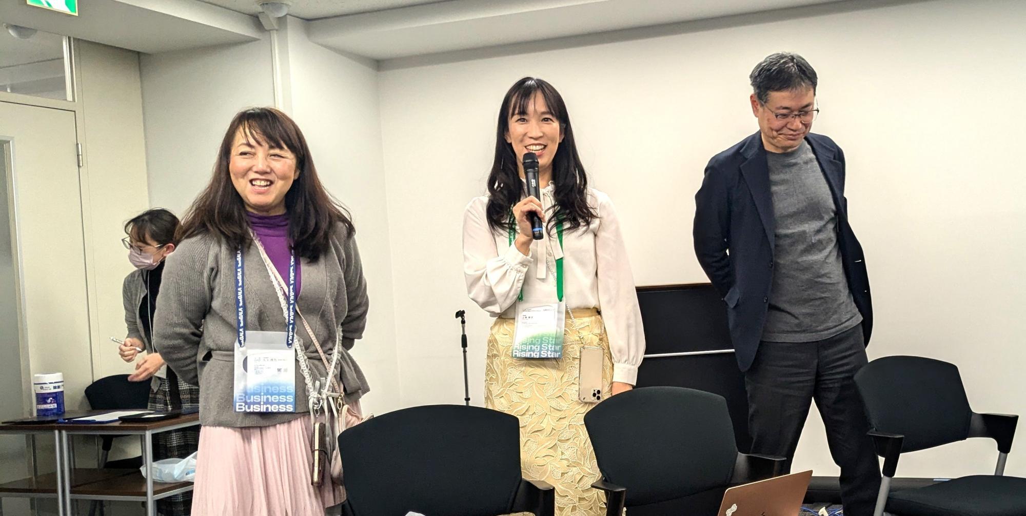左から、矢上清乃氏（学び舎mom株式会社代表）、上条厚子氏（ママライフバランス代表理事）、城和孝氏（SMBC日興証券株式会社）